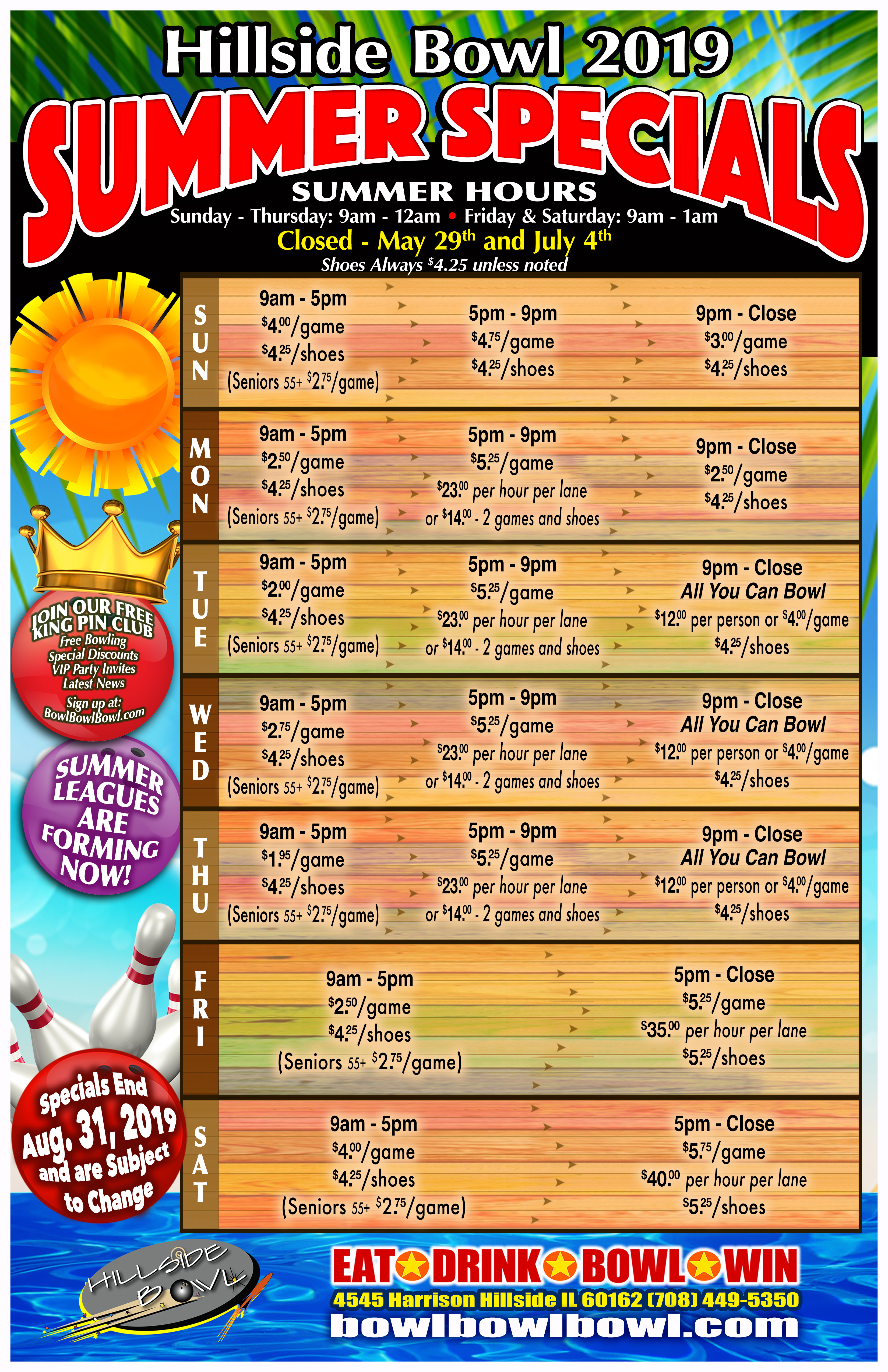 Daily Bowling & Drink Specials Hillside, IL Bowling in Hillside, IL